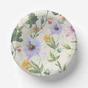 Bols En Carton Aquarelle Lilac Botanique Fleur & Fruit Motif