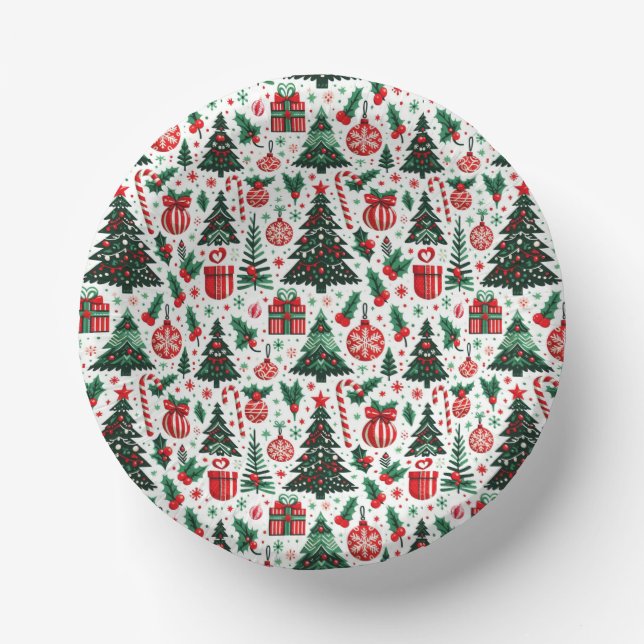 Bols En Carton Arbre de Noël, cadeaux, sucre de canne (Recto)