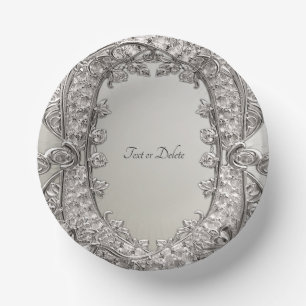 Bols En Carton Argent Ornat Moderne