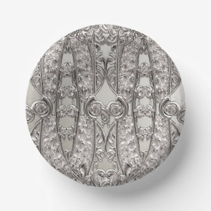 Bols En Carton Argent Orné Moderne