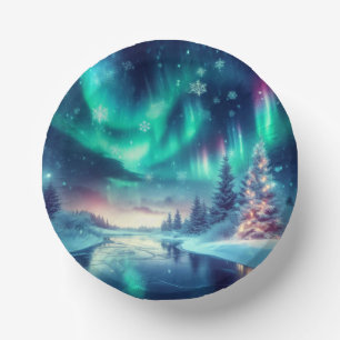Bols En Carton aurora borealis/Noël/hiver