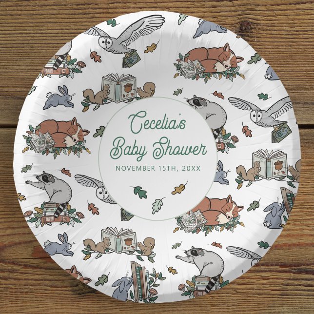 Bols En Carton Baby shower du livre de récits de Woodland (Woodland Storybook Baby Shower Paper Bowls)