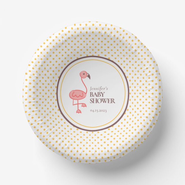 Bols En Carton Baby shower Flamant rose (Recto)