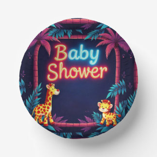 Bols En Carton Baby shower Neon Safari