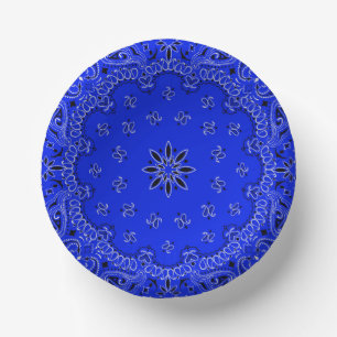 Bols En Carton Bandana de cowboy bleu et blanc