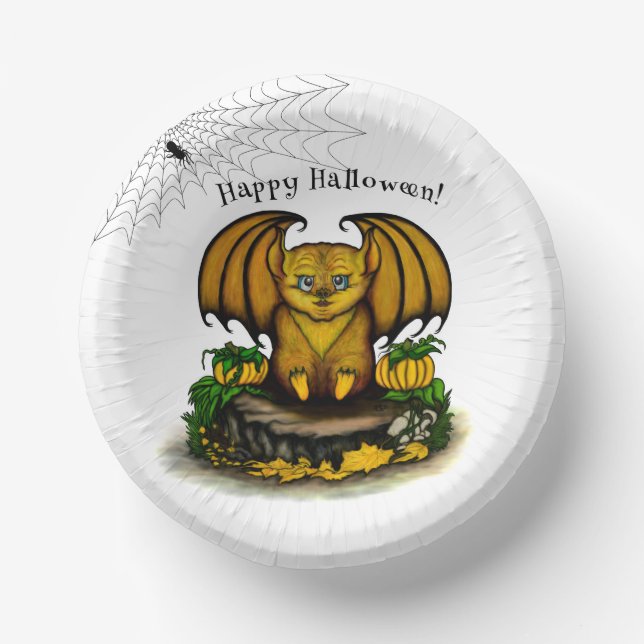 Bols En Carton Bat d'Halloween mignonne (Recto)