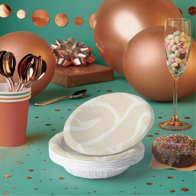 Bols En Carton Beige Cream Simple Organic Pattern (Multi)