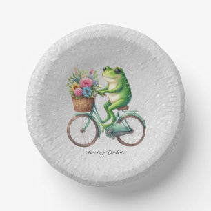 Bols En Carton Bicyclette florale Frog Bol en papier