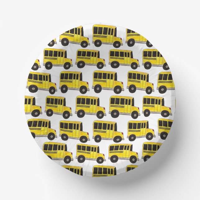 Bols En Carton Big Yellow School Bus Enseignant Conducteur Éducat (Recto)