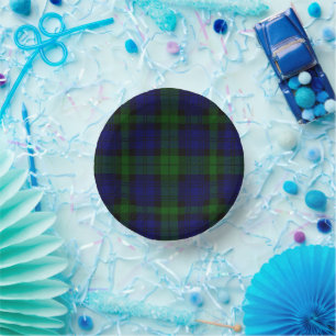 Bols En Carton Black Watch Tartan bleu vert Plaid