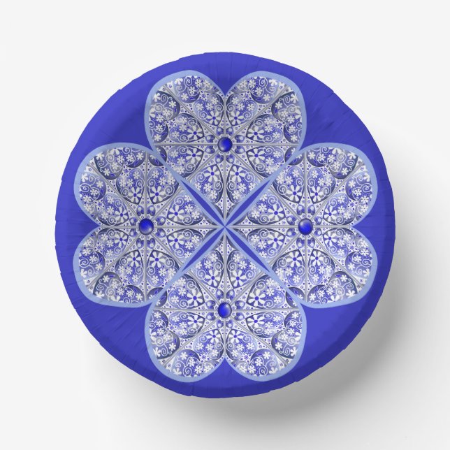 Bols En Carton Bleu de dentelle en céramique de Grèce (Recto)
