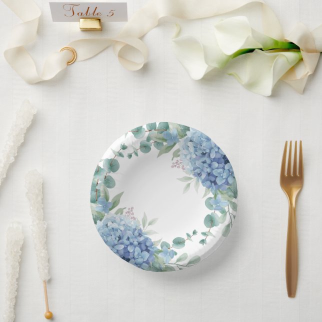 Bols En Carton Blue Hydrangea Floral Bridal Shower (Mariage)