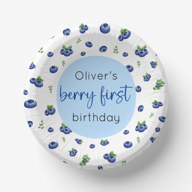 Bols En Carton Blueberry 1er anniversaire Berry First (Recto)