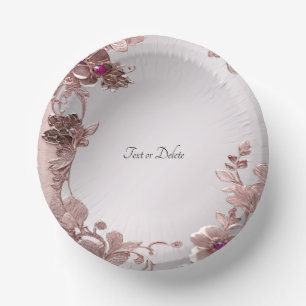 Bols En Carton Bocaux de papier floral rose