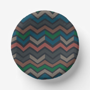 Bols En Carton Bois sombre Terre Zigzag Chevron