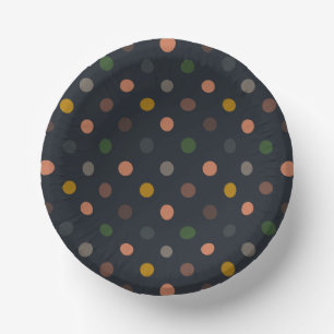 Bols En Carton Bois Tons Terre Sombres Motif Points Polka