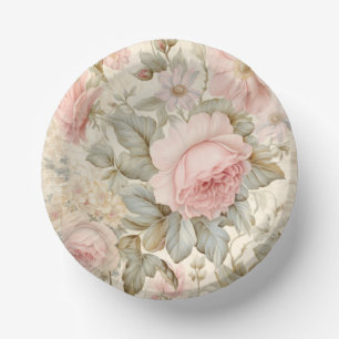 Bols En Carton Bol de papier à fleurs roses
