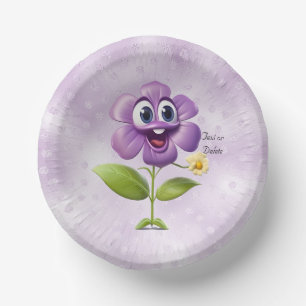 Bols En Carton Bol de papier à fleurs violet