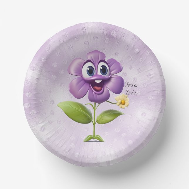 Bols En Carton Bol de papier à fleurs violet (Recto)