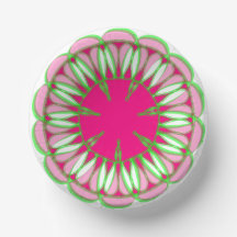 bol de papier rose vif et vert
