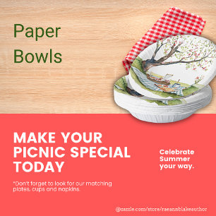 Bols En Carton Bol en papier rond Picnic Design