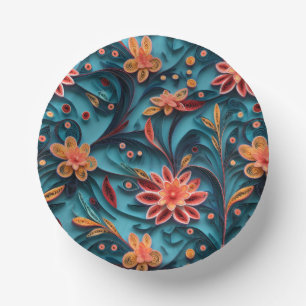 Bols En Carton Bol motif en papier floral
