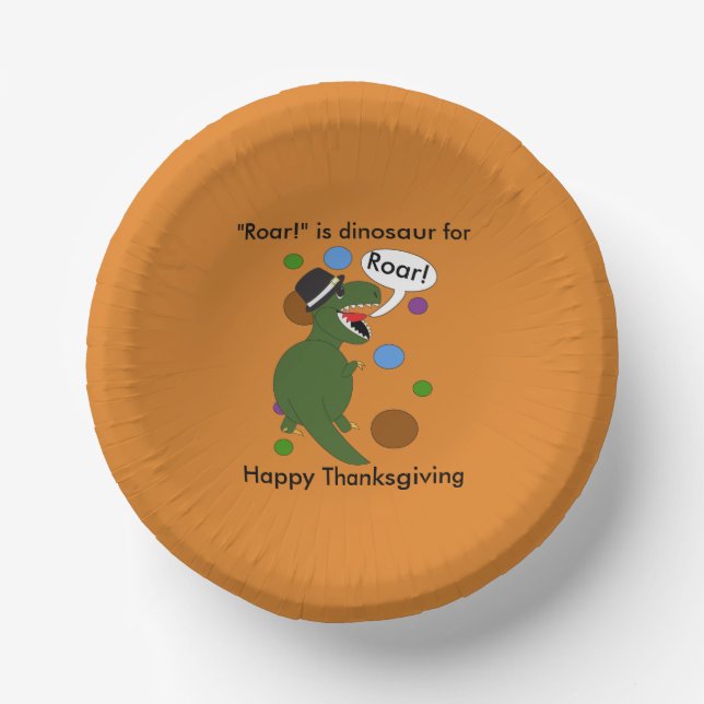 Bols En Carton Bon thanksgiving Roar Dinosaur mignon Personnalise (Recto)
