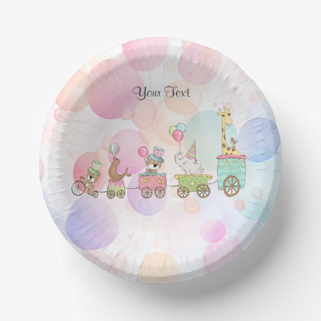 Bols En Carton Boule en papier Circus Animaux (Recto)