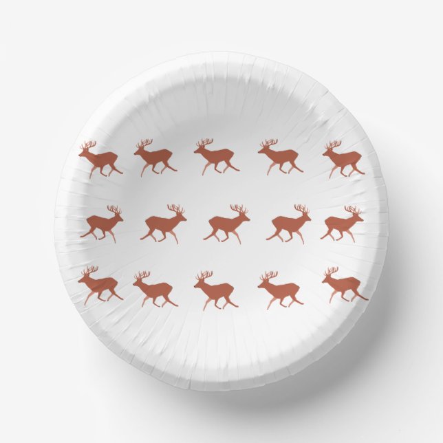 Bols En Carton Brown Deer Walking Festive Motif (Recto)