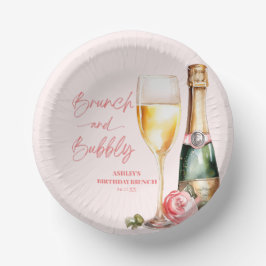 Bols En Carton Brunch et Bubbly Anniversaire Brunch Affiche de bi