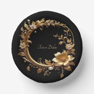 Bols En Carton Cadre Orné Fleur Doré