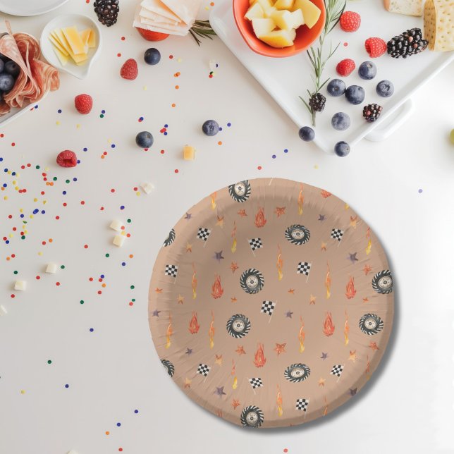 Bols En Carton Camions Chauffeurs de course Aquarelle moderne Tan (Créateur téléchargé)