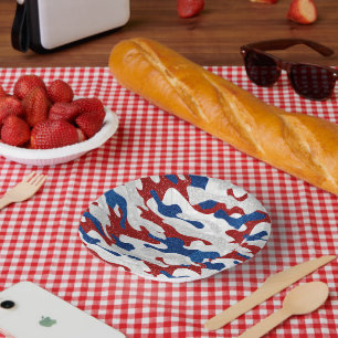 Bols En Carton Camo américain paillettes 4 juillet