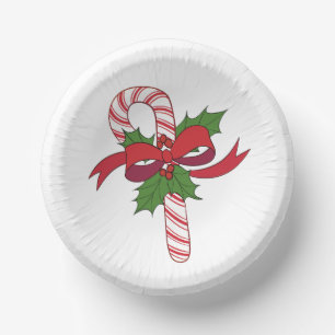 Bols En Carton Canne de bonbons de Noël