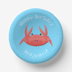 Bols En Carton Caricature de crabe rouge cuite