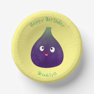 Bols En Carton Caricature de fruits mauve joyeux aux figues
