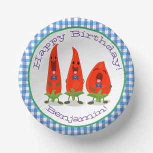 Bols En Carton Caricature de piments chantants mignons