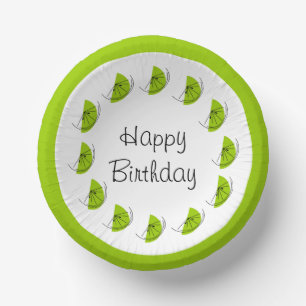 Bols En Carton Cercle Citrus Lime Joyeux anniversaire