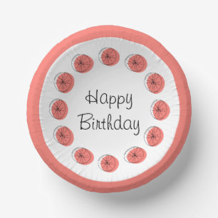 Bols En Carton Cercle rose Citrus Joyeux anniversaire