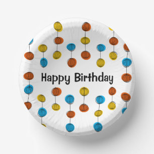 Bols En Carton Chaîne mondiale Joyeux anniversaire