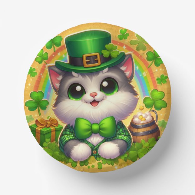 Bols En Carton Chat mignon/chaton Saint Patrick's Day (Recto)