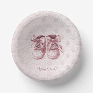 Bols En Carton Chaussures de bébé rose bol en papier