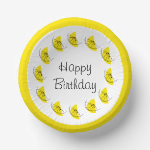 Bols En Carton Citrus Lemon Circle Joyeux anniversaire