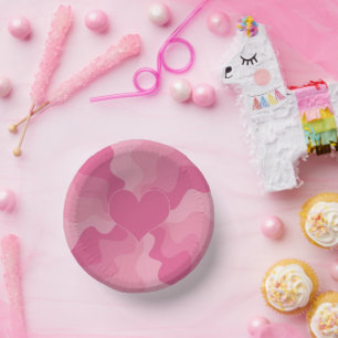 Bols En Carton Coeur d'amour - rose