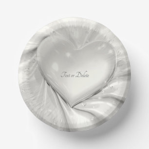 Bols En Carton Cœur de crème blanche élégant