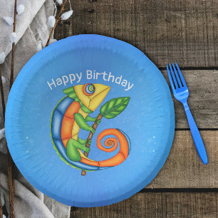 Bols En Carton Couleurs vives joli Cartoon Lizard Leaf Anniversai
