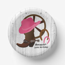 Cowgirl Personnalisé Anniversaire Fête Rustique