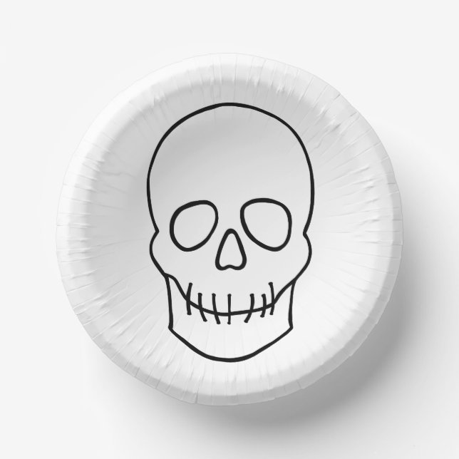 Bols En Carton Crâne - noir et blanc (Recto)