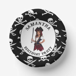 Bols En Carton Crânes de fille pirate
