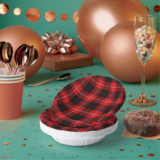 Bols En Carton Cunningham Tartan rouge noir (Multi)